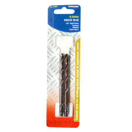 Cobalt Jobber Drill 6.0mm Ground Toolpak Pack of 2 